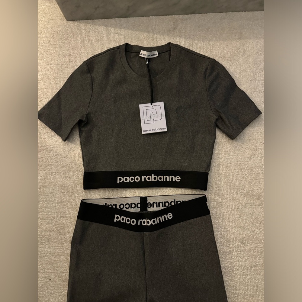 Paco Rabanne grey pant set
